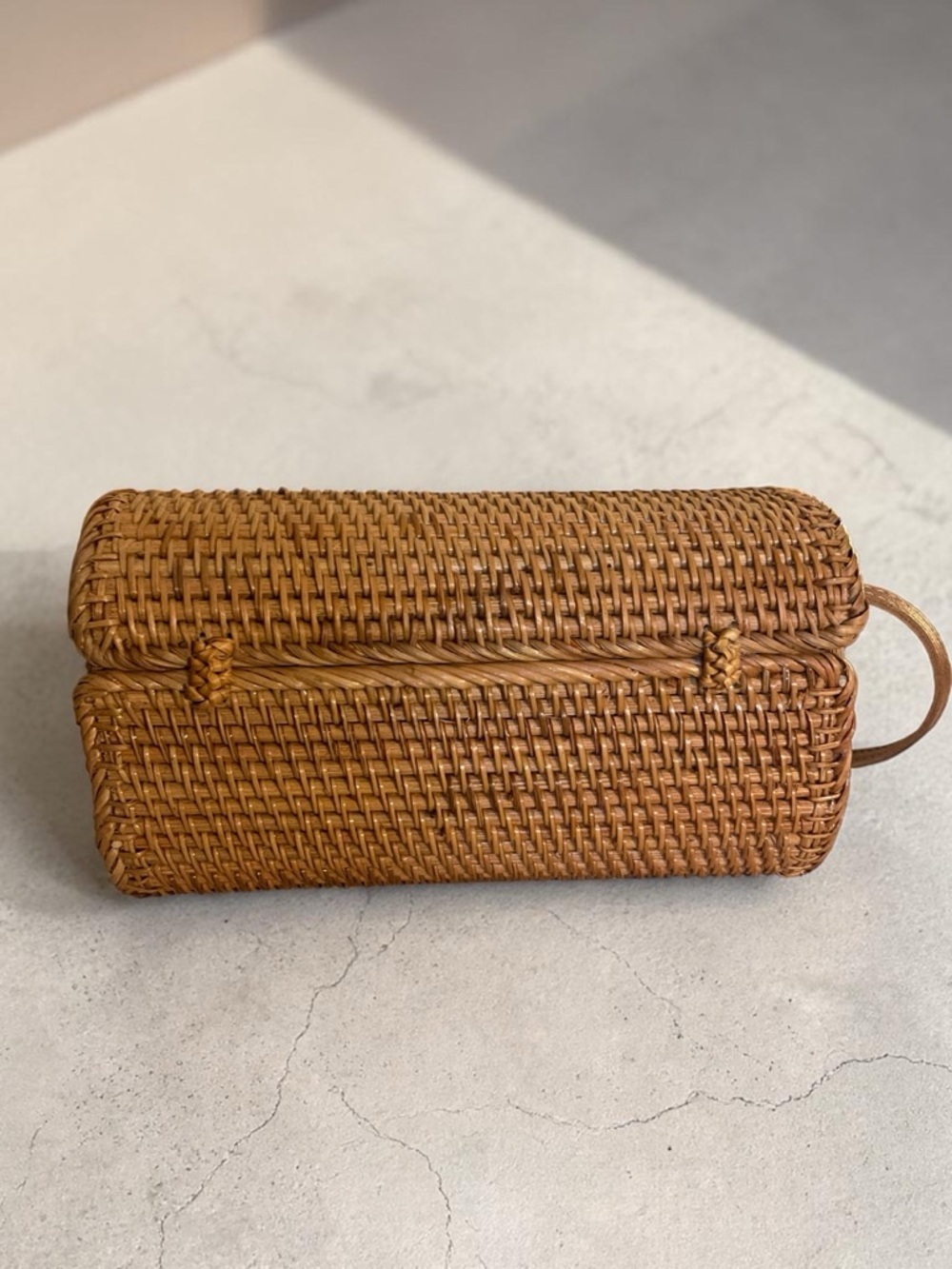 Rectangular Rattan Crossbody Bag - Picture 2 of 5